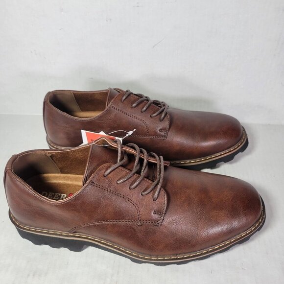Deer Stags Men Benjamin Oxford Brown Faux Leather Lace-Up Dress Shoes Size 8W main image 8